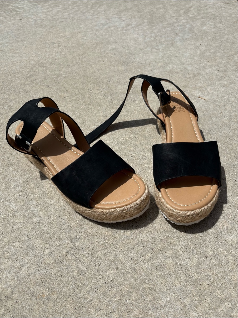 Black Espadrille Platform Sandals | Size 8 | Ankle Strap Summer Sandals